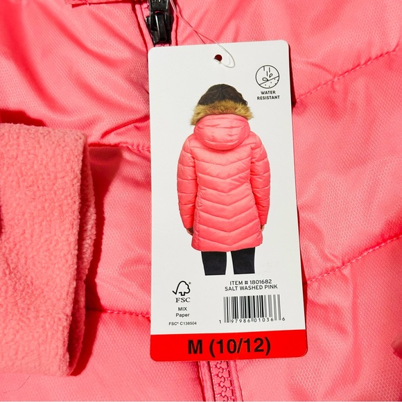Land's End Hooded Youth Parka Jacket - Salt Washed Pink NEW - Picture 9 of 16